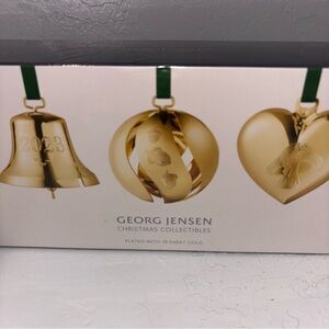 Georg Jensen Christmas Collectibles 2023 Ornament Set 18K Gold Plated